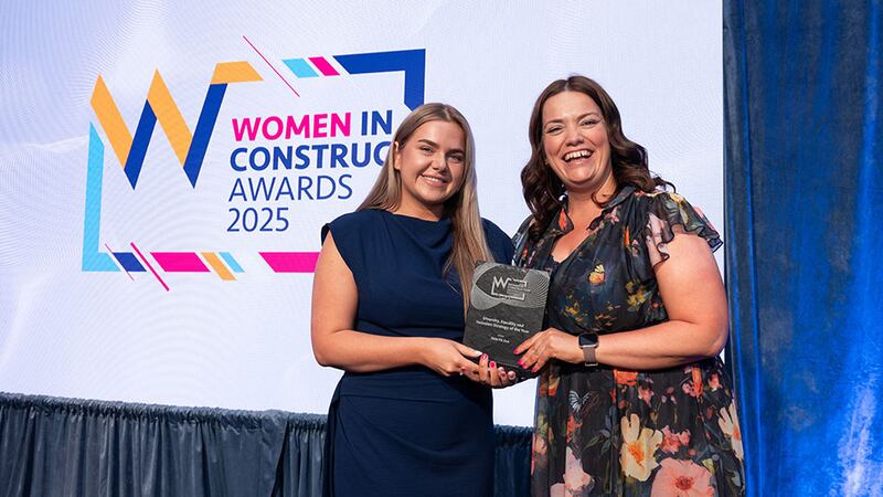 Lily Rowntree, entries lead at Business River, presents the diversity, equality and inclusion strategy of the year award to Breda Gleeson, FKM Fit Out