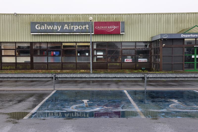 Disabled parking bays outside the main building. Photograph: Dara Mac Dónaill/The Irish Times