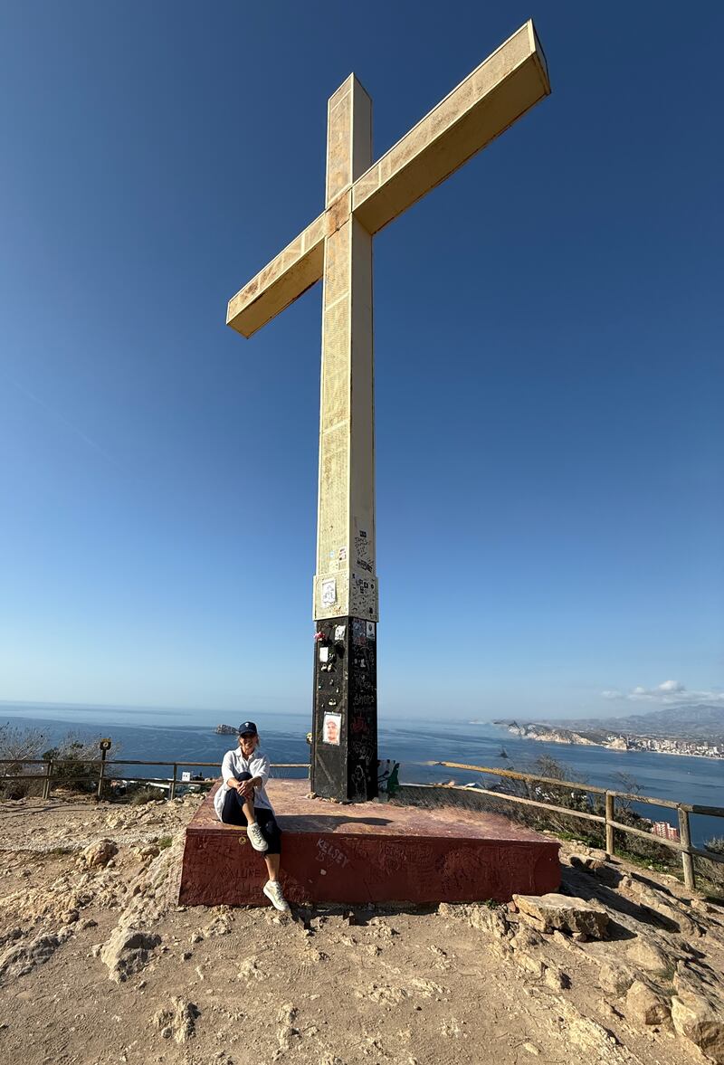 Gemma Tipton at the cross above Levante, Benidorm