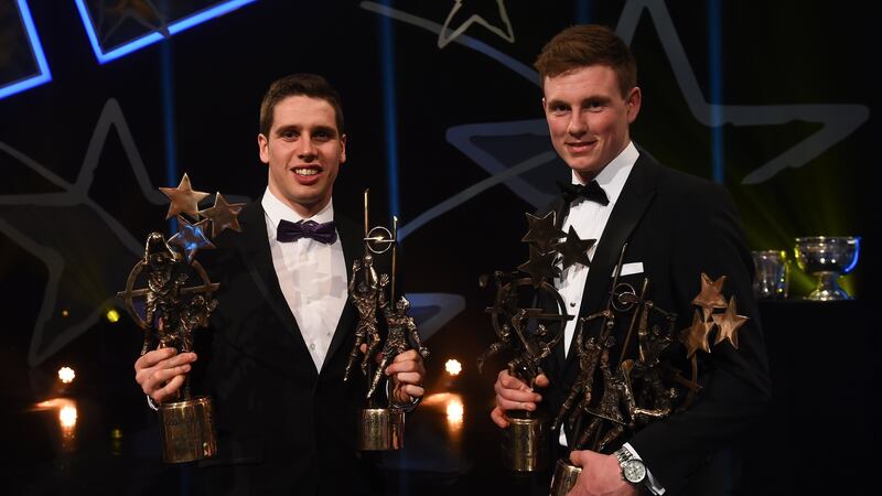 2016 Players of the Year, Lee Keegan and Austin Gleeson. Photograph: Ramsey Cardy/Sportsfile