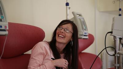 Multiple Sclerosis  patient Louise Cunningham from Finglas at the  Dublin Neurological Institute. Photograph Nick Bradshaw