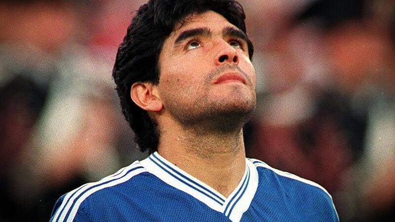 Maradona at the Stadio Olimpico, Rome, for the game against West Germany in 1990. File photograph: Inpho