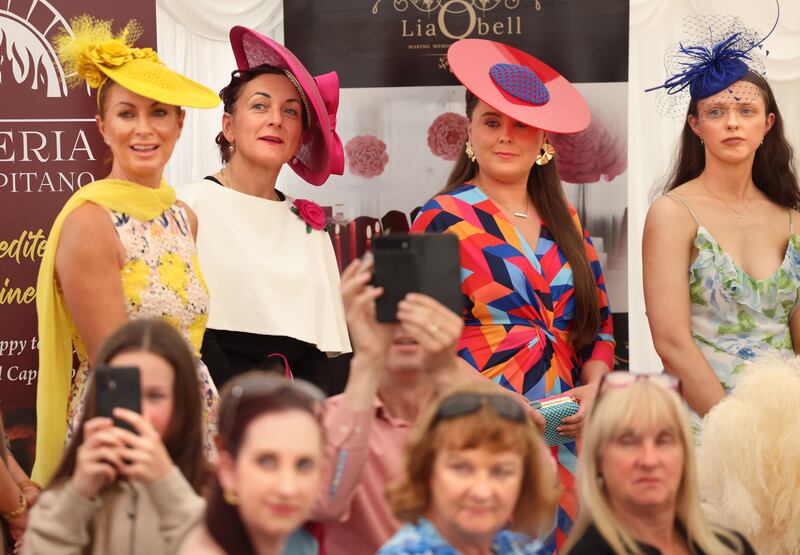 Entrants in the best dressed ladies competition.
Photograph: Dara Mac Dónaill/The Irish Times