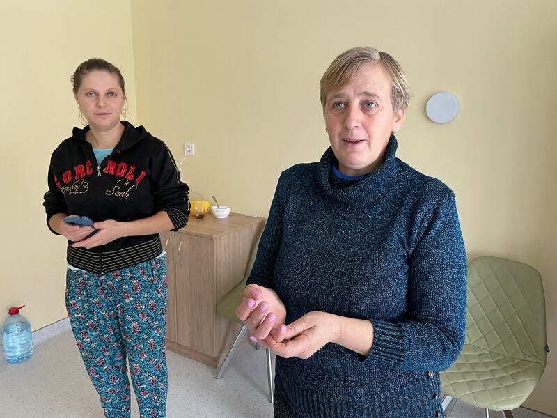 Halya Sidor and Maria Ivaniv from Odesa, mother and grandmother of Iryna Sidor, a four-year-old girl who underwent major heart surgery in Lviv, performed by a medical team funded by Cork-based Chernobyl Children International. Photograph by Daniel McLaughlin