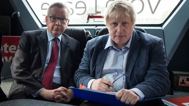 Michael Gove and Boris Johnson:  The elections watchdog is expected to find that Brexit campaign Vote Leave broke spending rules during the 2016 referendum. Photograph: Stefan Rousseau/PA