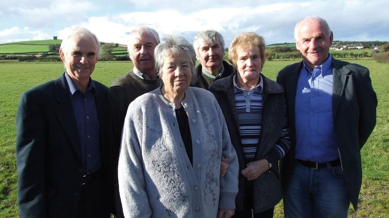 Barney McLaughlin, Jude Campbell, Margaret Gallagher, Jack Campbell, Mary Margaret Gallagher and James McLaughlin, whose mothers arrived in Donegal via the hiring fairs