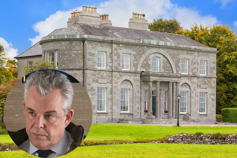 St Cleran's, currently up for sale, with actor Danny Huston (inset) who grew up there. Photograph: Savilles/HBO
