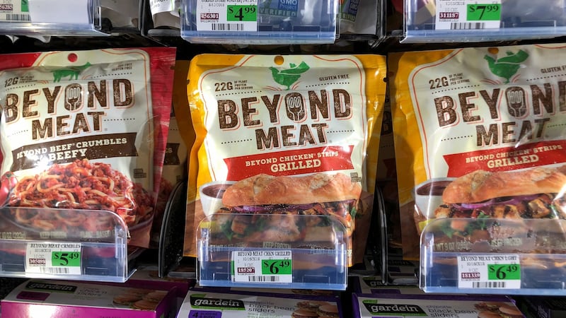 Vegan meat products. Photograph: Reuters