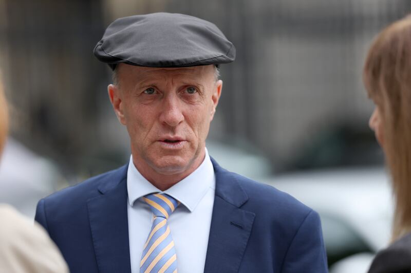 Independent TD Michael Healy-Rae speaks to the media outside Government Buildings, Dublin, following the announcement of Budget 2027. Photograph: Clodagh Kilcoyne/PA Wire