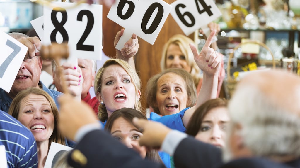 The joy of an auction is about watching other people battle it out over the stuff you’d never dream of buying