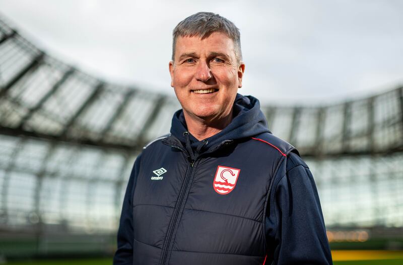St Patrick's Athletic manager Stephen Kenny says it's a good thing for players and fans that Sunday's Dublin derby against Bohemians is taking place at the Aviva Stadium. Photograph: Ryan Byrne/Inpho