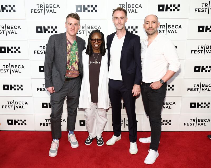 Séamas O'Reilly, Whoopi Goldberg, John Michell and Steven Waltham at the Me, Myself and Mary premiere at Tribeca Festival, New York. Photograph: Cindy Ord/Getty