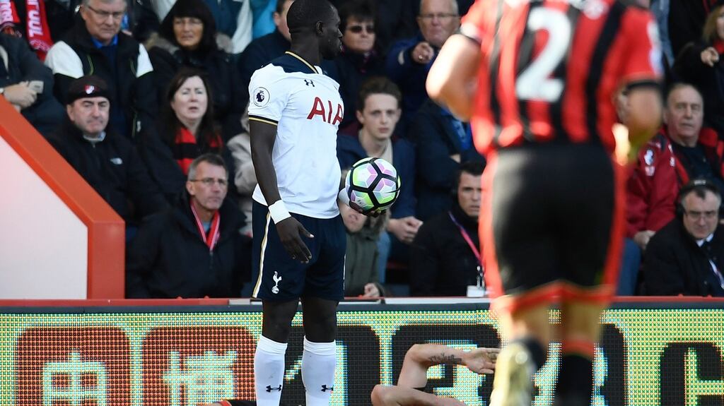 Bournemouth’s Harry Arter after clashing with Tottenham’s Moussa Sissoko. Photo: Dylan Martinez/Reuters