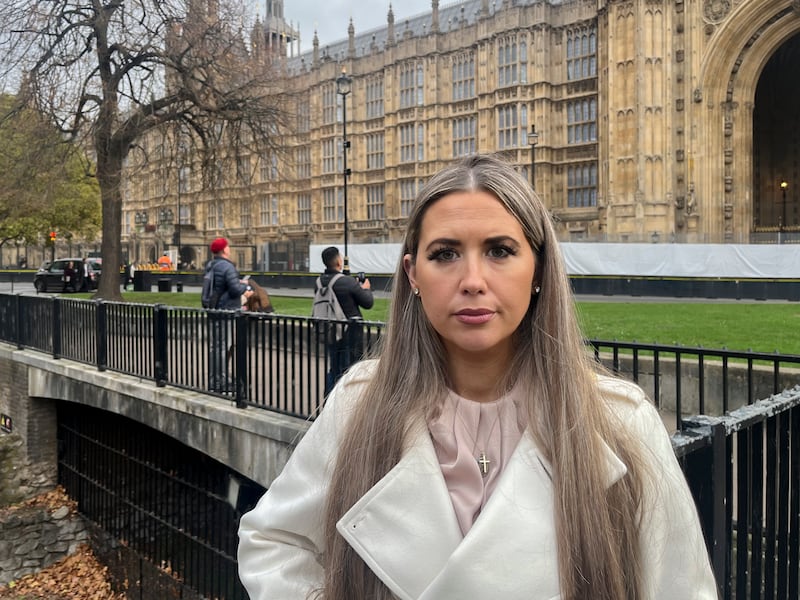 Alliance Party MP Sorcha Eastwood who is backing the Chinook campaign for a public inquiry. She accompanied them to the UK Ministry of Defence in London on Tuesday. Photograph: Mark Paul/The Irish Times