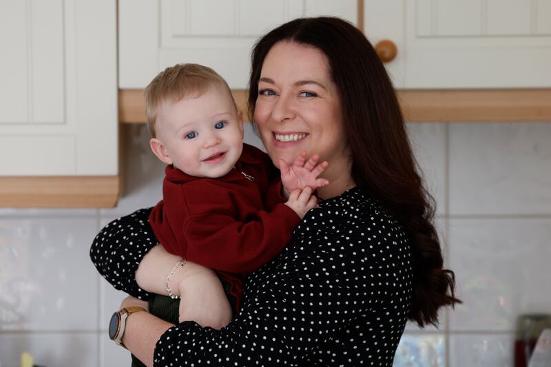 Bernie Murphy with her nine-month-old son, Jacob. Photograph: Nick Bradshaw