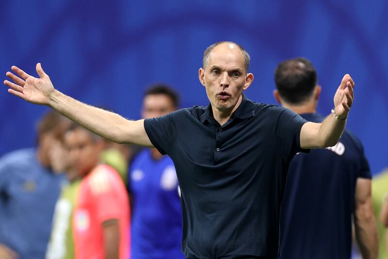 Thomas Tuchel during England's semi-final defeat by Argentina. Photograph: Justin Setterfield/Getty Images
