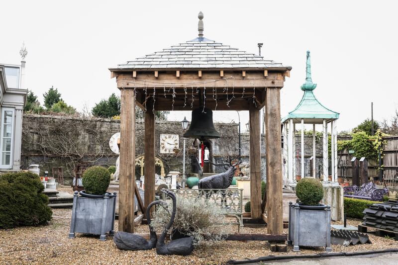 Irish Georgian bronze bell (€6,000-€12,000) from Wilson's yard salvage yard, for sale at Victor Mee's online auction