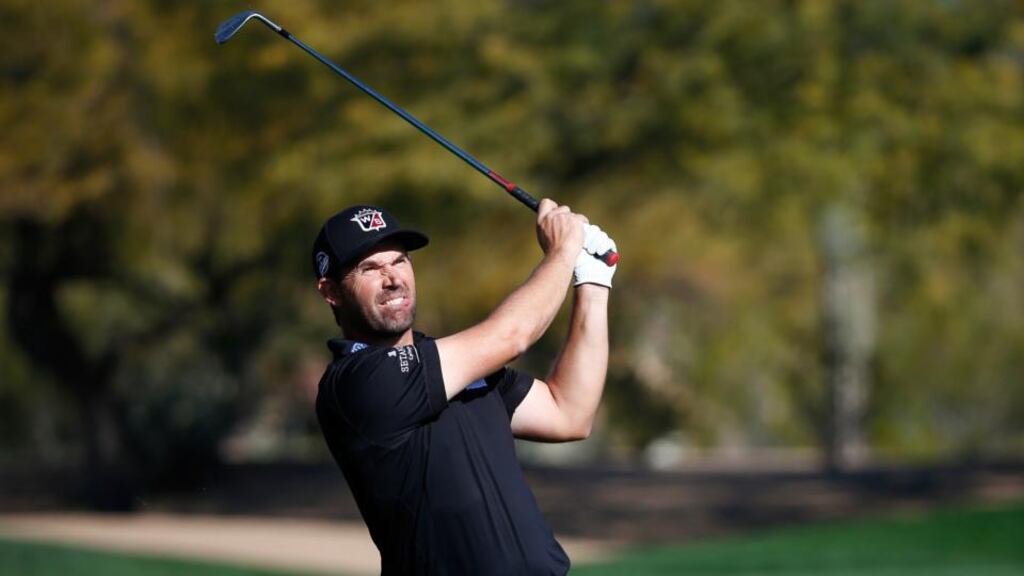 Pádraig Harrington plays a shot during the pro-am round prior to the Waste Management Phoenix Open at the TPC Scottsdale in Scottsdale, Arizona. Photograph: Sam Greenwood/Getty Images