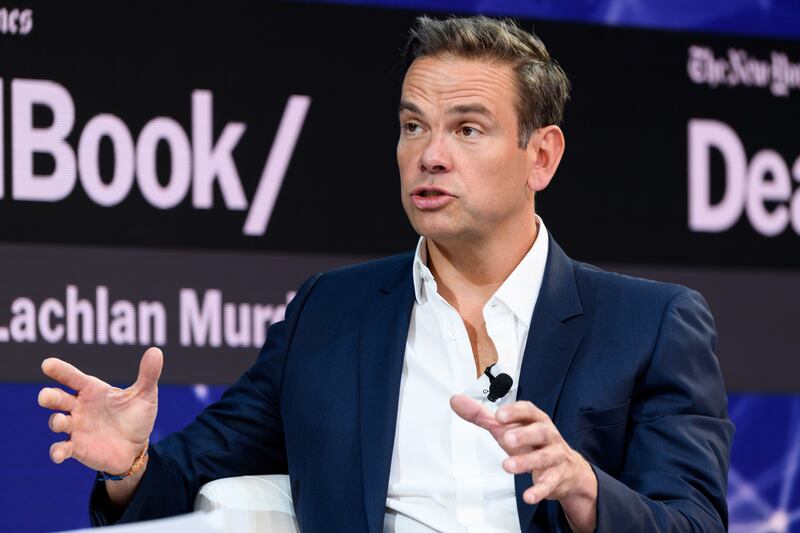Lachlan Murdoch, Fox chief executive, and his father Rupert received a panicked text from former Republican senator Paul Ryan about claims that the 2020 presidential election had been stolen: Photograph: Mike Cohen/New York Times