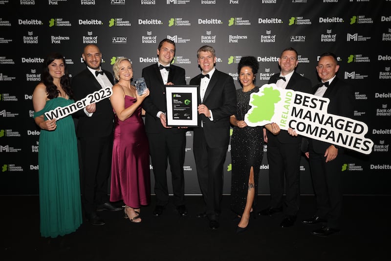 Codex team receiving the new winners award at the Deloitte Best Managed Company Awards 2023
