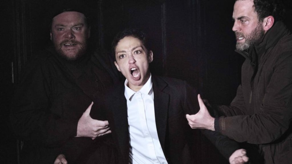 Hamlet: Ruth Negga with Peter Gaynor and Mark Huberman in the Gate production. Photograph: Ros Kavanagh