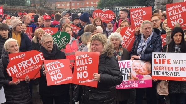 Participants in the ‘Rally for Life’ which took place in Dublin city centre on Saturday afternoon. Photograph: Nick Bradshaw.