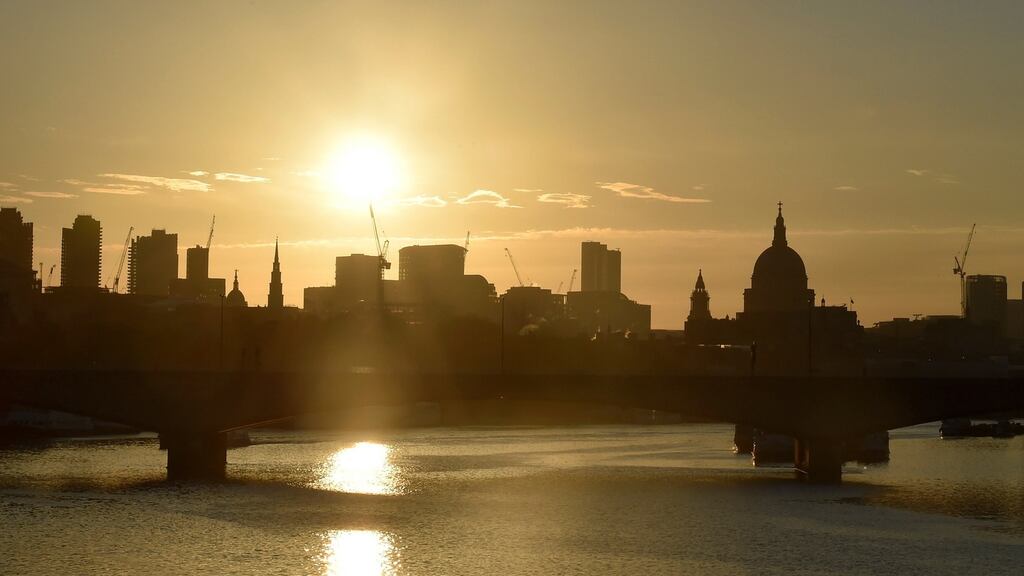 Dawn over the City of London. Britain’s £900bn commercial real estate market was an early victim of the financial market turmoil that followed the Brexit vote. Photograph: Reuters/Toby Melville