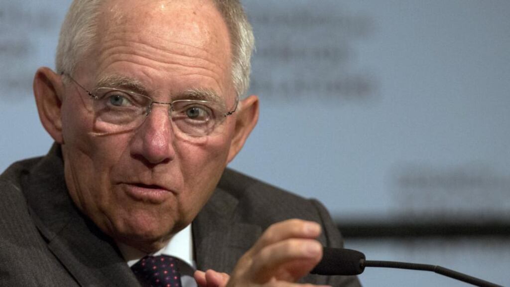 German finance minister Wolfgang Schauble speaks at the Council on Foreign Relations in New York. Photograph: Brendan McDermid/Reuters