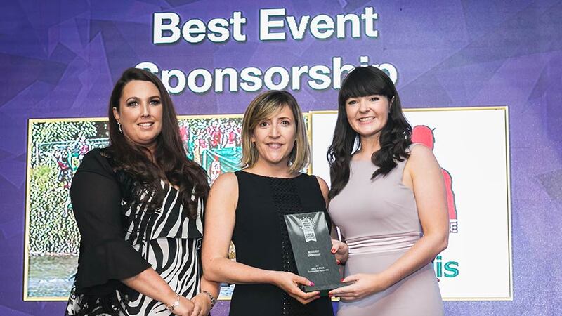 Faye Buckley, Sales and Operations Manager, Audionetworks presents the Best Live Event award to Mark Breen & Martin Cullen, Safe Events and Aoife Keegan-Twomey, Dublin Zoo.