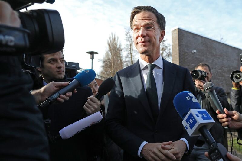 Dutch prime minister Mark Rutte’s party first in election – exit poll