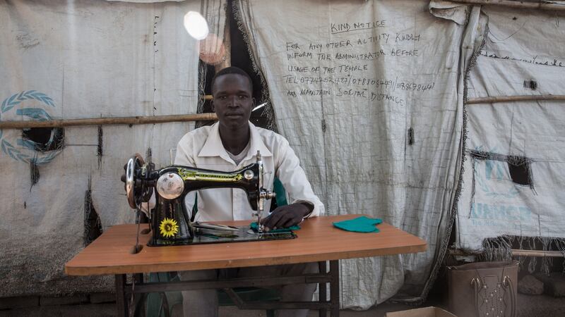 Ocen David, a 19-year-old South Sudanese refugee, is recovering from malaria, in Palabek settlement, northern Uganda. Roughly 53,000 South Sudanese refugees live in Palabek. Photograph: Sally Hayden/Thomson Reuters Foundation