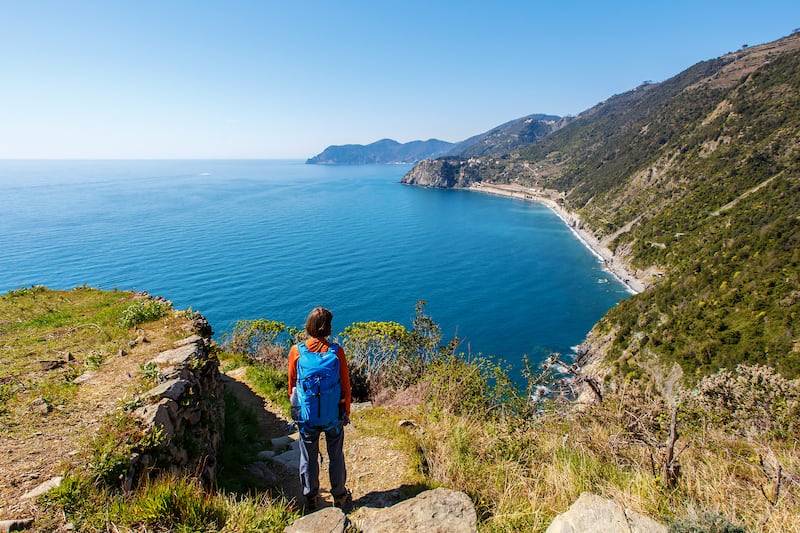 Trek along coastal paths in Cinque Terre, Italy
