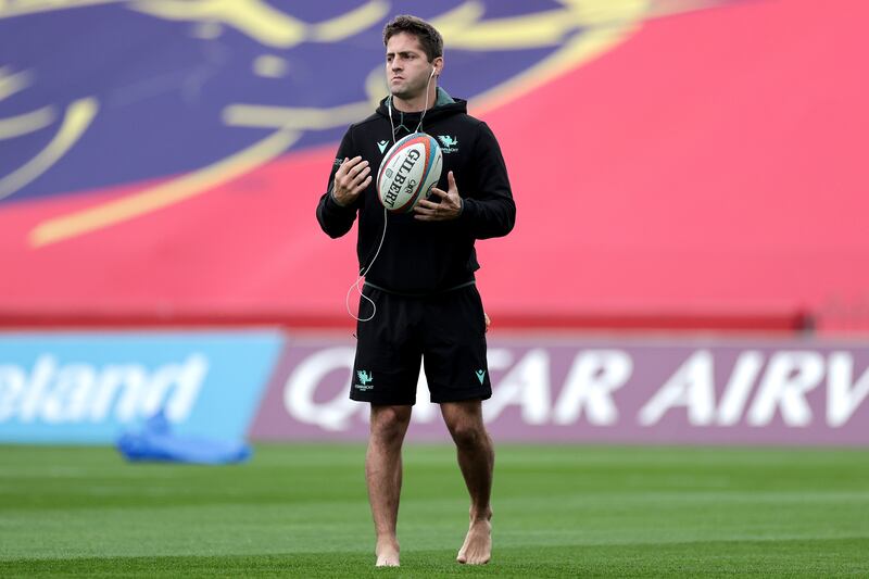 Connacht's Santiago Cordero inspects the pitch at Thomond Park before last weekend's URC Round 1 game against Munster. Photograph: Laszlo Geczo/Inpho