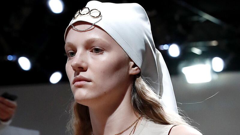 A model  walks the runway at the JW Anderson show during London Fashion Week. Photograph: John Phillips/Getty Images for JW Anderson.