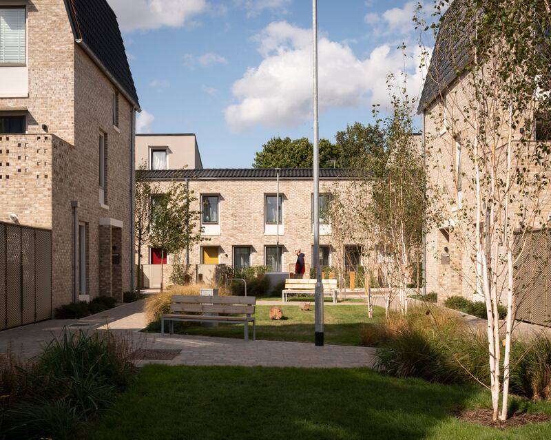 One of the landscaped courtyards on Goldsmith Street in Norwich, England. Photograph:: Jim Stephenson/View Pictures/Universal Images Group via Getty Images