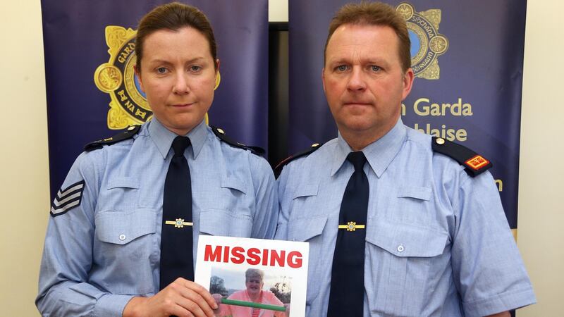 Sgt Carrie O’Connor and Insp John Burke of Finglas station at Finglas Garda Station during a Garda appeal for information on the whereabouts of  Karen Scott. Photograph: Colin Keegan/Collins Dublin.