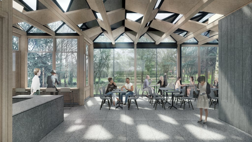 A rendering of the cafe under construction in Merrion Square in Dublin.