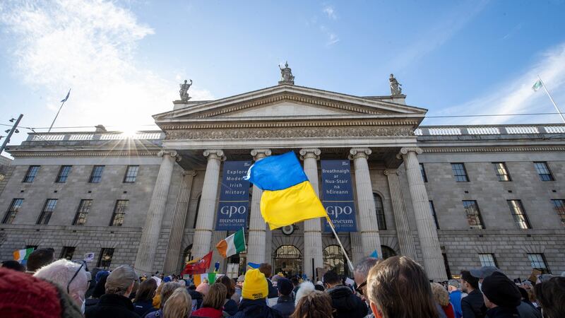 O’Connell Street, Dublin Protest against the Russian war in Ukraine.  Photo: Tom Honan