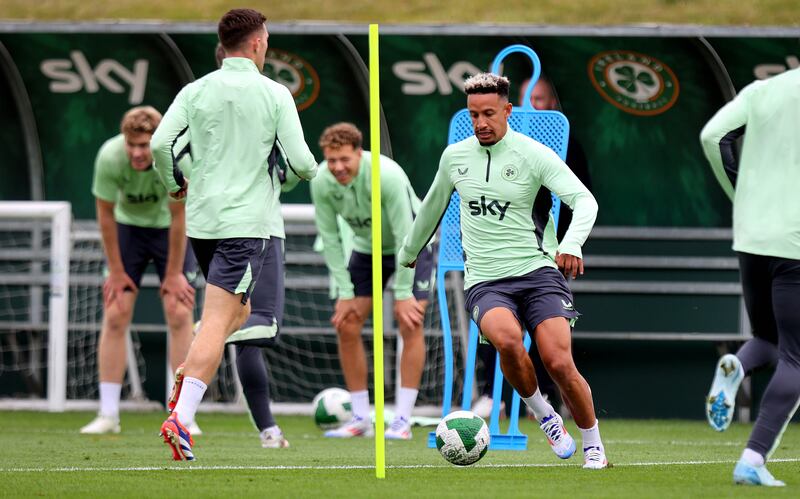 Callum Robinson in action during training. Photograph: Ryan Byrne/Inpho