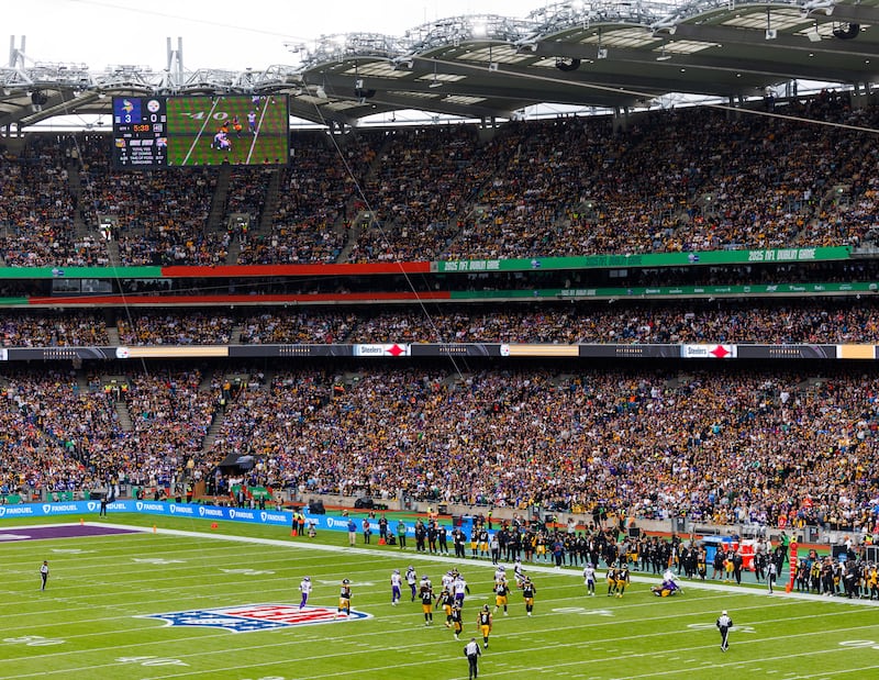 Razzmatazz of NFL in Dublin's Croke Park. Photograph: Inpho 