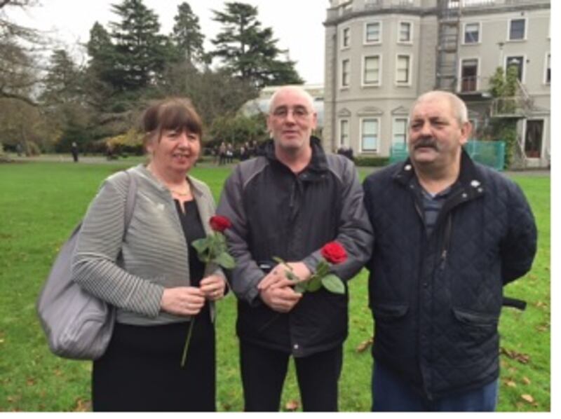 Dympna Kerr, Tucker McConville and Archie McConville. Photograph: WAVE Trauma Centre
