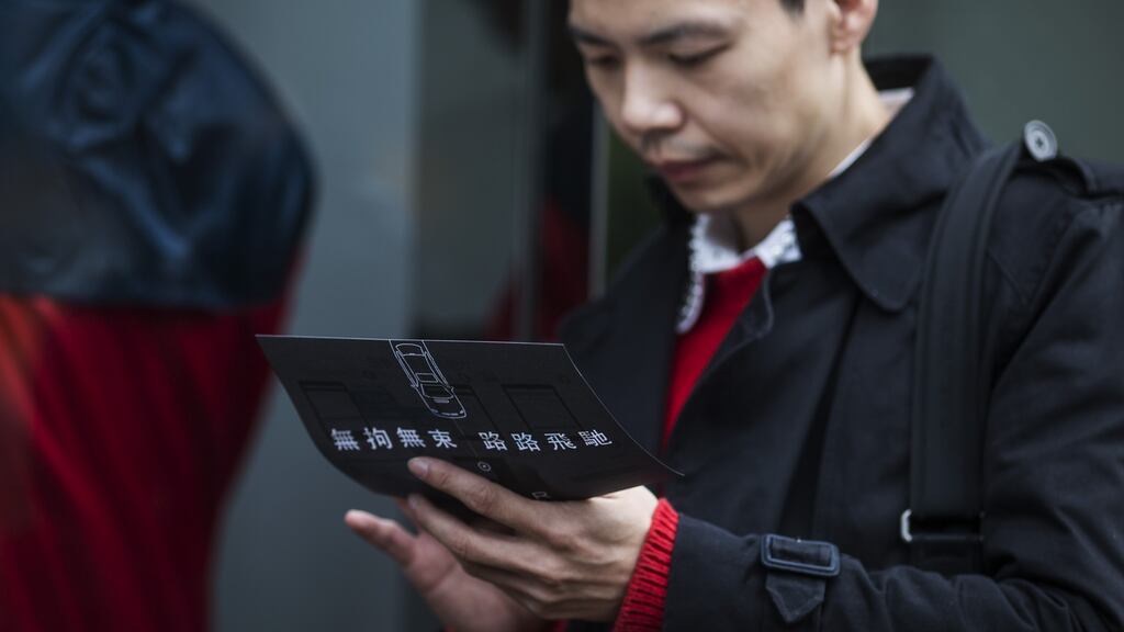 An Uber Technologies driver recruitment event in Hong Kong. Photograph: Justin Chin/Bloomberg