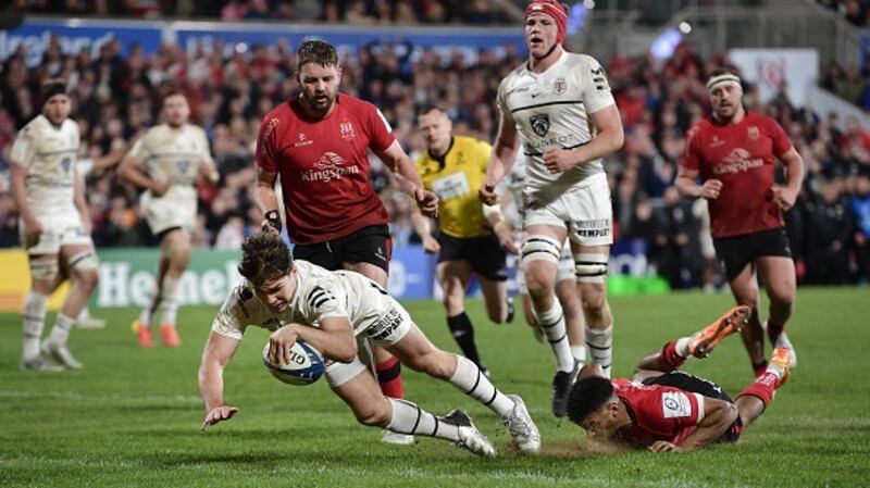 Antoine Dupont broke Ulster hearts at the death in Belfast. Photograph:  Charles McQuillan/Getty Images