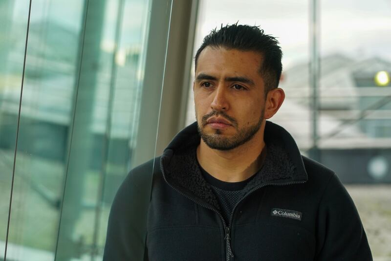 With nowhere else to go, tenant Salvador Chavez Morales slept on the floor of his doorless room. Photograph: Enda O'Dowd