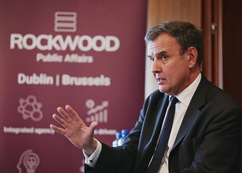 Former British Minister for Trade, Greg Hands seen here speaking at a conference in Dublin today