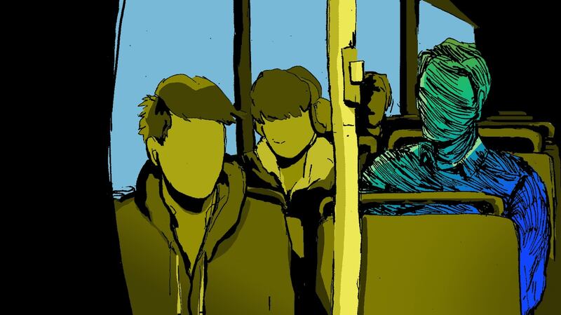Child sex abuse: “This morning a well-dressed man got on the bus,” says Eileen Finnegan of One in Four. “I looked at him and thought, Nobody knows you’re a sex offender on a treatment programme.” Illustration: Dearbhla Kelly