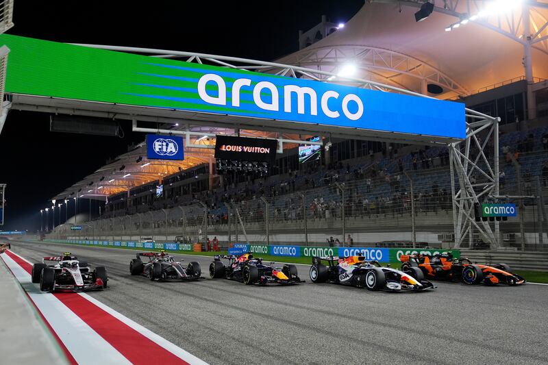 F1 teams participated in two weeks of testing at the Bahrain International Circuit in Sakhir, Bahrain, just prior to the breakout of the conflict. Photograph: Bradley Collyer/PA Wire