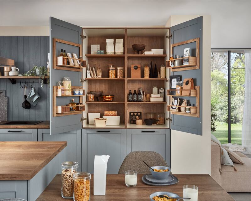 If you don't have space for a full pantry room, a clever 'appliance garage' pantry zone keeps clutter at bay. Photograph: Kube