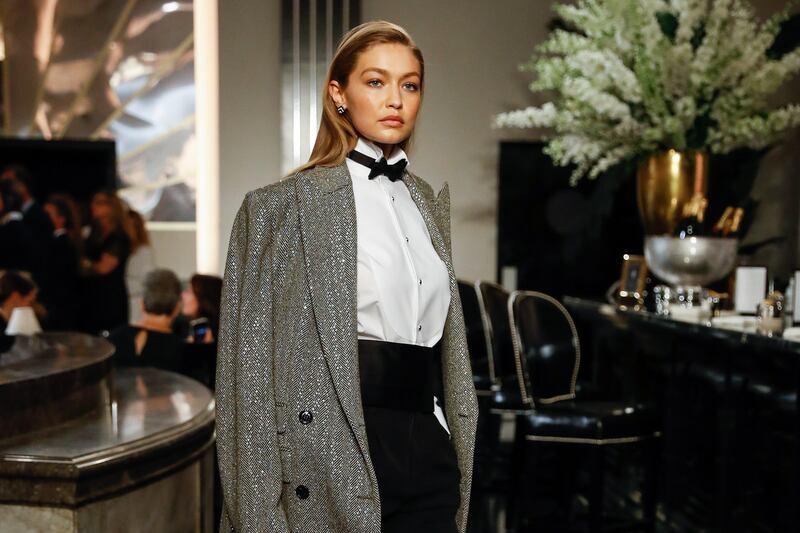 Gigi Hadid on the Ralph Lauren runway
