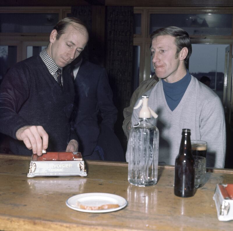 Bobby Charlton with his brother Jack in 1968. Photograph: Mirrorpix via Getty Images